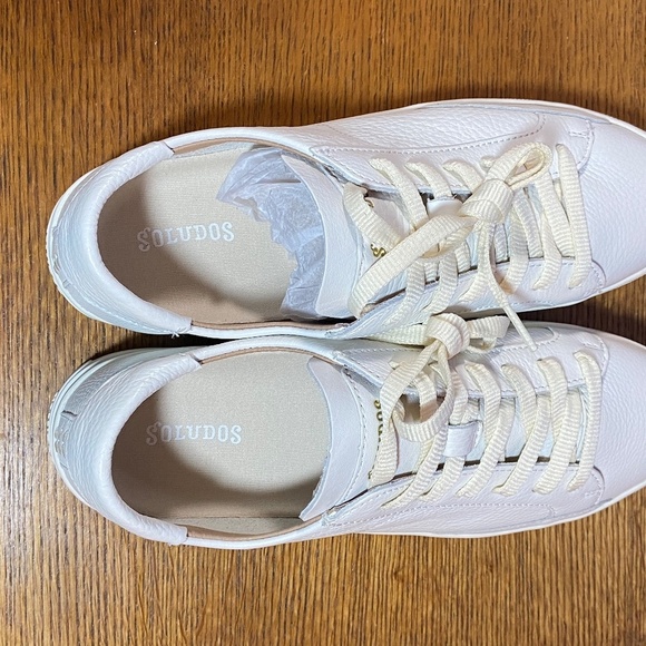 Soludos Women's Ibiza Platform Classic Leather Sneaker White Casual Summer - Picture 11 of 11